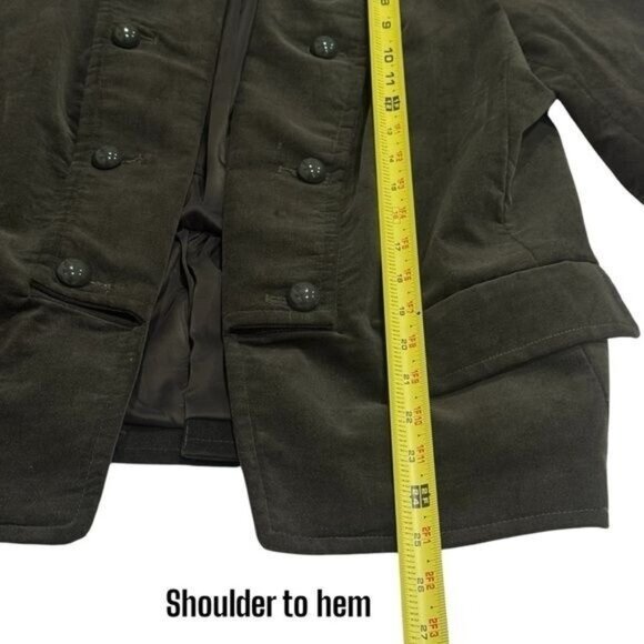 Talbots Dark Green Faux Velour Chunky Button Elevated Blazer Career Holiday 14 - Picture 10 of 10